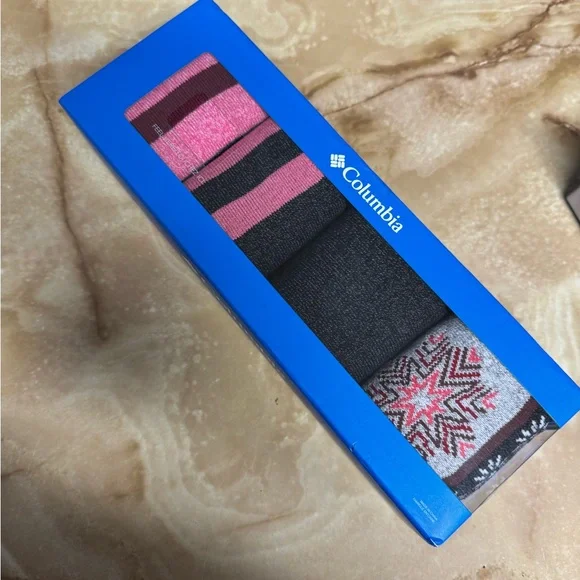 Columbia Women’s Black, Pink, and Gray Socks Trio - Picture 1 of 5